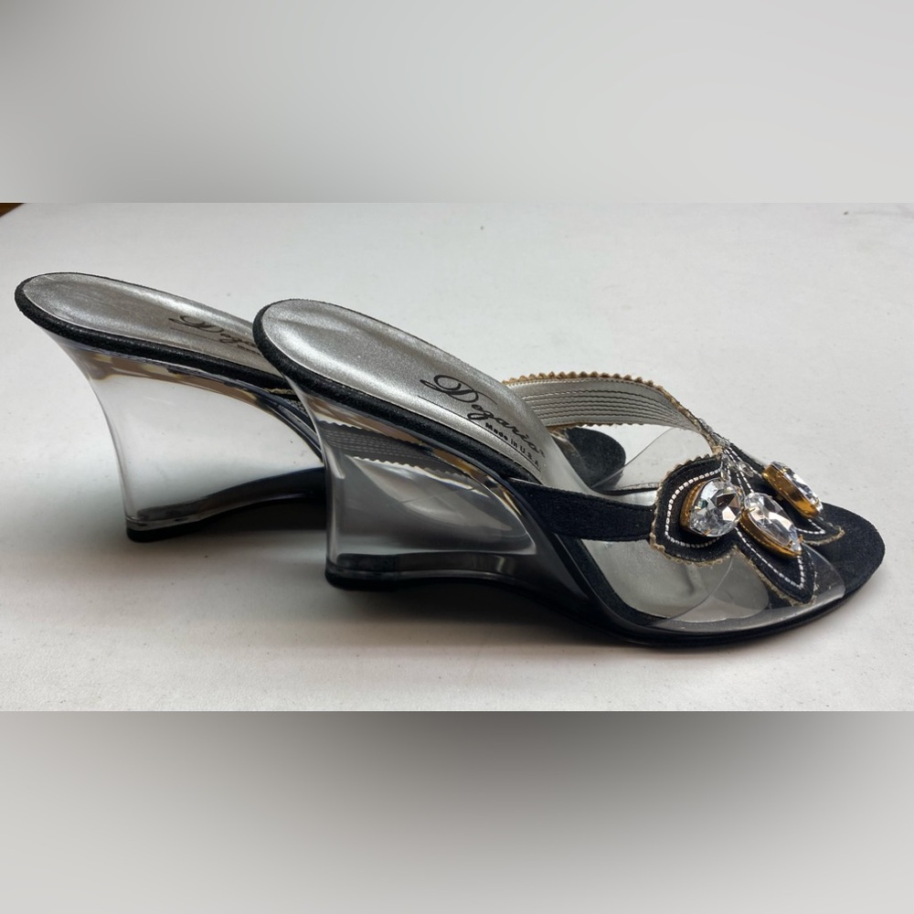 Dezario BLK/ CLEAR  Acrylic Rhinestone Wedge, 9 Fall Sale - Picture 3 of 8
